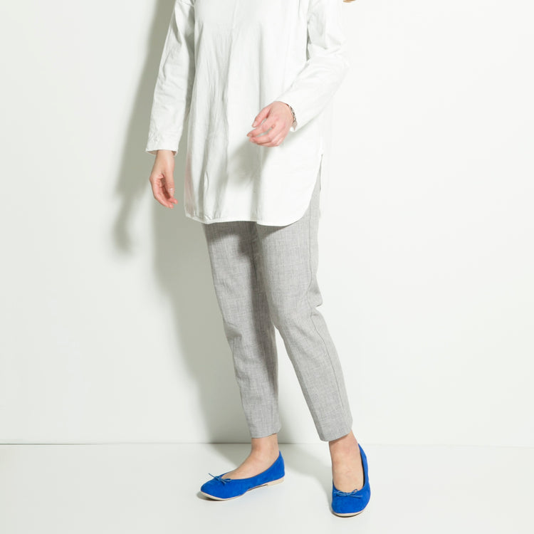 ラウンドトゥ フラットバレエ シープスエード ブルー