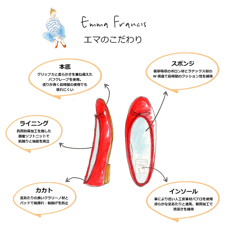 【受注生産】ラウンドトゥ バレエ グリッター プラチナ